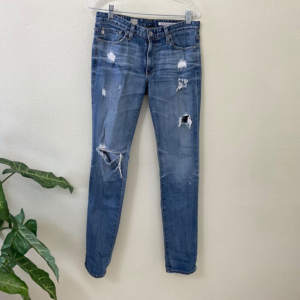 AG Adriano Goldschmied Women's Premiere Skinny Straight Size 29R Distressed jean